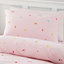 Catherine Lansfield Bedding Embroidered Unicorn Single Duvet Cover Set with Pillowcase Pink