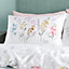 Catherine Lansfield Bedding Emilia Floral Reversible Double Duvet Cover Set with Pillowcases White Green