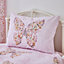 Catherine Lansfield Bedding Enchanted Butterfly Reversible Duvet Cover Set with Pillowcase Pink