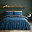 Catherine Lansfield Bedding Enchanted Twilight Animals Reversible Duvet Cover Set with Pillowcase Navy Blue
