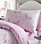 Catherine Lansfield Bedding Folk Unicorn Duvet Cover Set with Pillowcase Pink