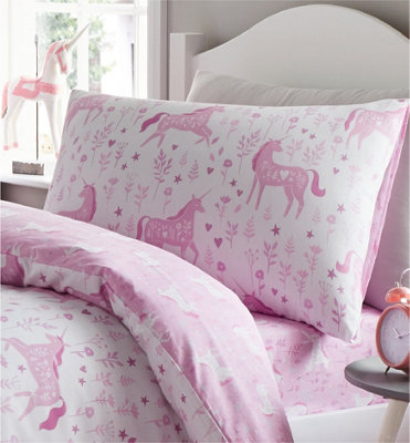 Pink unicorn 2024 bedding set