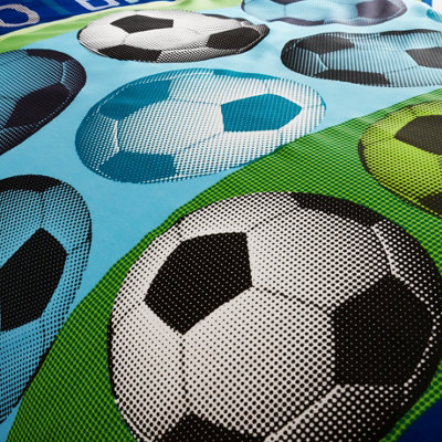 Catherine Lansfield Bedding Football Duvet Cover Set with Pillowcase Blue
