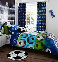 Catherine Lansfield Bedding Football Duvet Cover Set with Pillowcases Blue