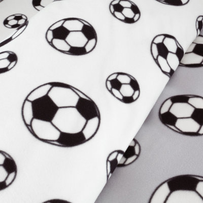 Catherine Lansfield Bedding Football Fleece Reversible Duvet Cover Set with Pillowcases Grey