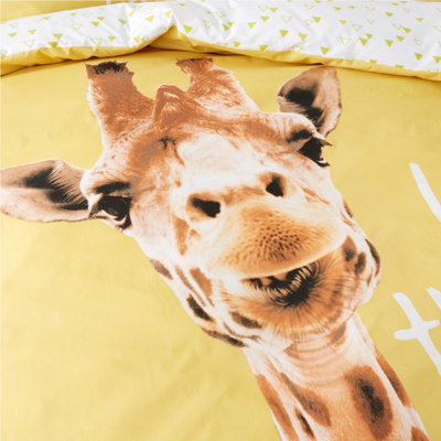 Catherine Lansfield Bedding Giraffe Duvet Cover Set with Pillowcases Yellow
