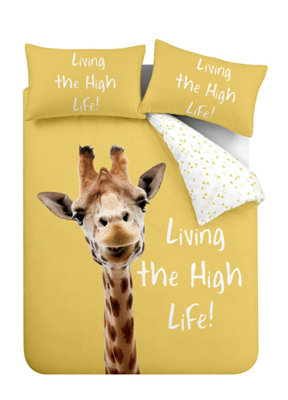 Catherine Lansfield Bedding Giraffe Duvet Cover Set with Pillowcases Yellow