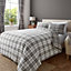 Catherine Lansfield Bedding Kelso Check Duvet Cover Set with Pillowcase Charcoal Grey
