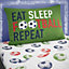 Catherine Lansfield Bedding Kids Eat Sleep Football Duvet Cover Set with Pillowcases Green