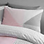 Catherine Lansfield Bedding Larsson Geo Duvet Cover Set with Pillowcases Pink