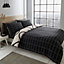 Catherine Lansfield Bedding Linear Curve Geometric Duvet Cover Set with Pillowcases Black