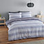 Catherine Lansfield Bedding Lines Duvet Cover Set with Pillowcases Navy