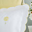 Catherine Lansfield Bedding Lorna Embroidered Daisy Super King Duvet Cover Set with Pillowcases White Yellow
