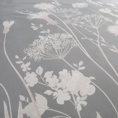 Catherine Lansfield Bedding Meadowsweet Floral Duvet Cover Set with Pillowcases Pink Grey
