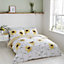 Catherine Lansfield Bedding Painted Sun Flowers Duvet Cover Set with Pillowcases Yellow