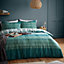 Catherine Lansfield Bedding Roxburgh Kelso Duvet Cover Set with Pillowcase Green