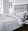 Catherine Lansfield Bedding Satin Stripe 300 Thread Count Duvet Cover Set with Pillowcases Grey