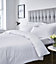 Catherine Lansfield Bedding Satin Stripe 300 Thread Count Duvet Cover Set with Pillowcases White