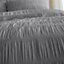 Catherine Lansfield Bedding Seersucker Embellished Duvet Cover Set with Pillowcase Grey