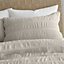 Catherine Lansfield Bedding Seersucker Embellished Duvet Cover Set with Pillowcases Natural