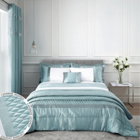 Catherine Lansfield Bedding Sequin Cluster Duvet Cover Set with Pillowcase Duck Egg Blue