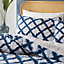 Catherine Lansfield Bedding Shibori Tie Dye Reversible King Duvet Cover Set with Pillowcases Navy Blue
