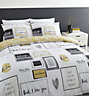 Catherine Lansfield Bedding Sleep Dreams Duvet Cover Set with Pillowcases Ochre