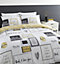 Catherine Lansfield Bedding Sleep Dreams Duvet Cover Set with Pillowcases Ochre