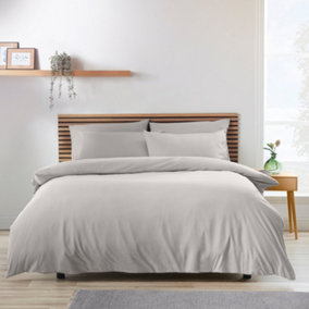 Catherine Lansfield Bedding So Soft Easy Iron Double Duvet Cover Set with Pillowcases Grey