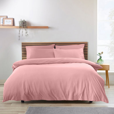 Catherine Lansfield Bedding So Soft Easy Iron Single Duvet Cover Set with Pillowcases Coral
