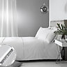 Catherine Lansfield Bedding Sparkle Bands Duvet Cover Set with Pillowcase White
