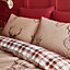 Catherine Lansfield Bedding Stag Check Duvet Cover Set with Pillowcase Natural