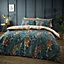 Catherine Lansfield Bedding Tropic Tiger Leaf Reversible Duvet Cover Set with Pillowcase Green