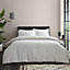 Catherine Lansfield Bedding Tufted Print Geo Reversible Double Duvet Cover Set with Pillowcases Natural