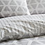 Catherine Lansfield Bedding Tufted Print Geo Reversible King Duvet Cover Set with Pillowcases Natural