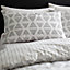 Catherine Lansfield Bedding Tufted Print Geo Reversible Single Duvet Cover Set with Pillowcase Natural