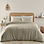 Catherine Lansfield Bedding Waffle Checkerboard Double Duvet Cover Set with Pillowcase Natural