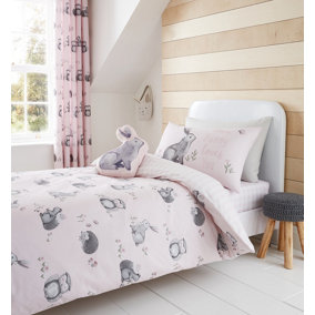 Catherine Lansfield Bedding Woodland Friends Double Duvet Cover Set with Pillowcases Pink