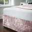 Catherine Lansfield Bedroom Crushed Velvet Divan Base Wrap Blush Pink