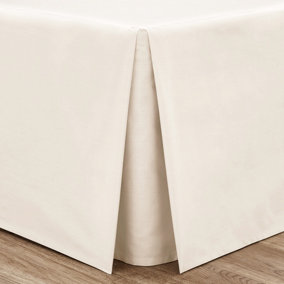 Catherine Lansfield Bedroom Easy Iron Percale Combed Base Valance Sheet 25cm Depth with a 38cm Frill Cream