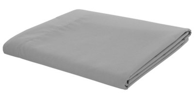 Catherine Lansfield Bedroom Easy Iron Percale Combed Flat Sheet Grey