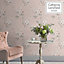 Catherine Lansfield Blush Floral Pearl effect Embossed Wallpaper