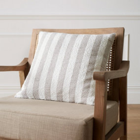 Catherine Lansfield Boucle Stripe 45x45cm Cushion Natural