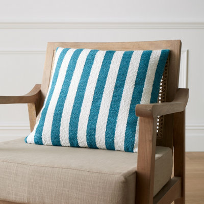 Catherine Lansfield Boucle Stripe 45x45cm Cushion Teal Green