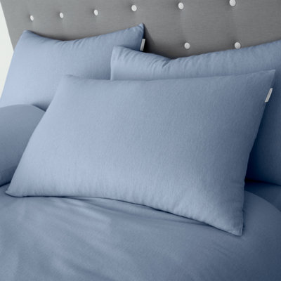 Catherine Lansfield Brushed Cotton Standard Pillowcase Pair Lansfield Blue