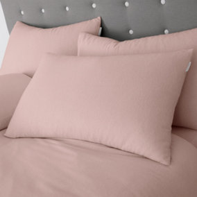 Catherine Lansfield Brushed Cotton Standard Pillowcase Pair Pink