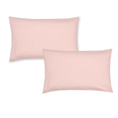 Catherine Lansfield Brushed Cotton Standard Pillowcase Pair Pink