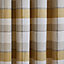 Catherine Lansfield Brushed Cotton Thermal Check 90x90 Inch Lined Eyelet Curtains Two Panels Ochre Yellow