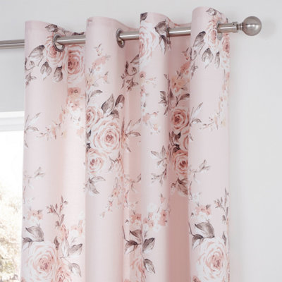 Catherine Lansfield Blush Curtains 66 x 72