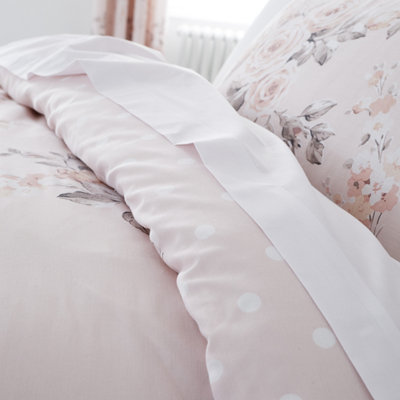 Catherine Lansfield Canterbury Floral Duvet Cover Set with Pillowcases Blush  Pink